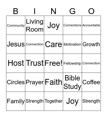 Life Group Bingo Card