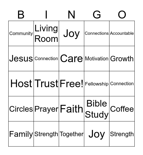 Life Group Bingo Card