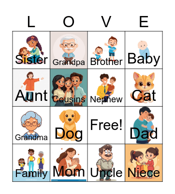 Family Week Bingo Card