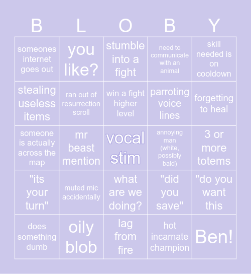 d2 bingo Card