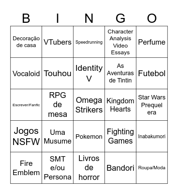 Bingo do Fire Bingo Card