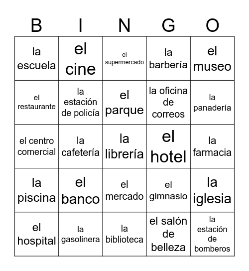 LA CIUDAD Bingo Card