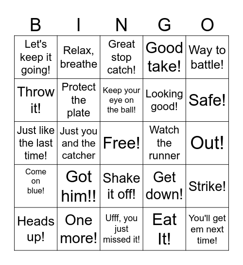 Parent Bingo Card