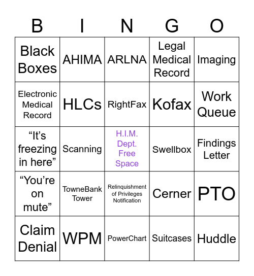 HIM Week Bingo Card