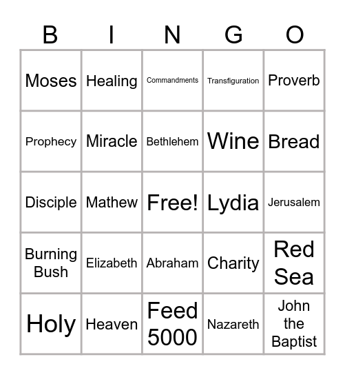 +++BIBLE BINGO+++ Bingo Card