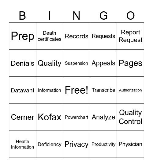 Happy Health Information Week! Bingo Card
