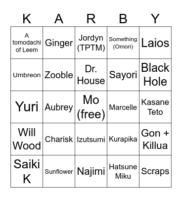 Karmadochi Life Bingo Card