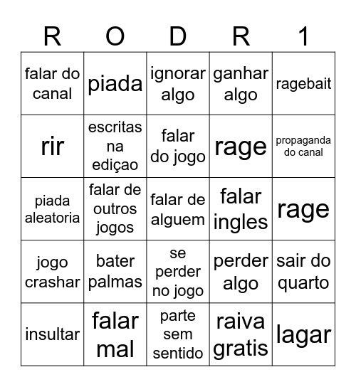 RODRIGONEE BINGO Card
