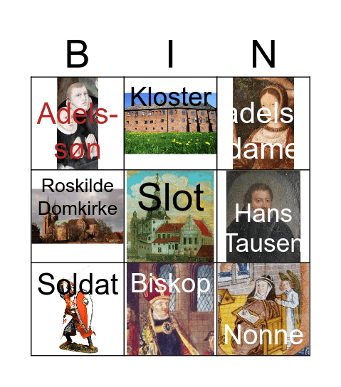 Personer i middelalderen Bingo Card