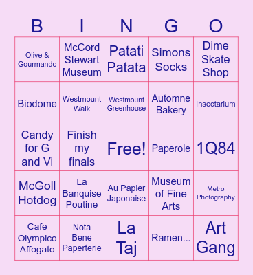 b Bingo Card