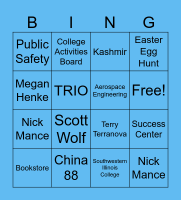 SWIC Bingo Card