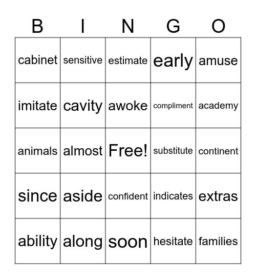 5.2 wilson Bingo Card