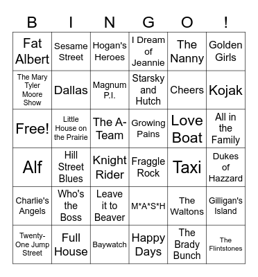 TV Show Intros (Oldies) Bingo Card