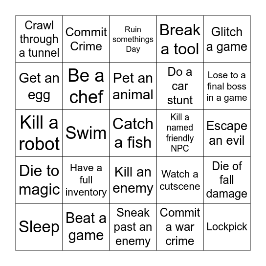 Any-Game Lockout Bingo Card