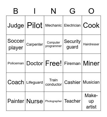 JOBS for ESL Bingo Card