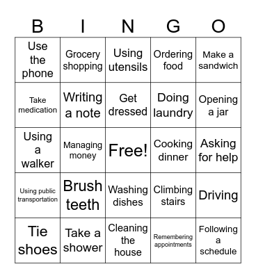 CHATS Bingo Card