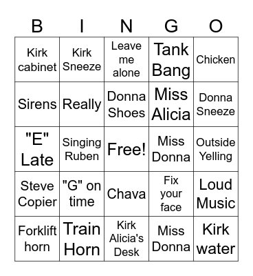Office Bingo Card