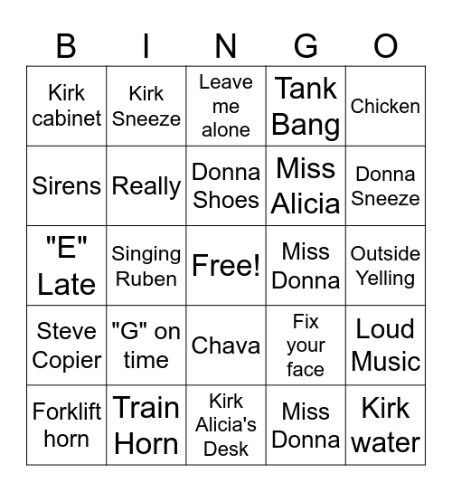 Office Bingo Card