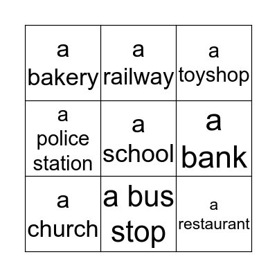 Buildings Bingo Card