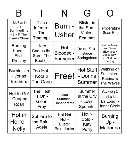 Terhune - 4/16 (Hot Day) Bingo Card