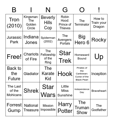Movie Scores Bingo Card