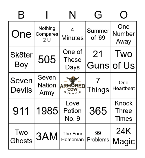Numerical Chaos Bingo Card