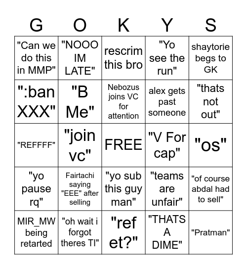 UPL Bingo Card