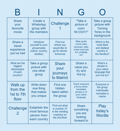 NCIA Bingo Card