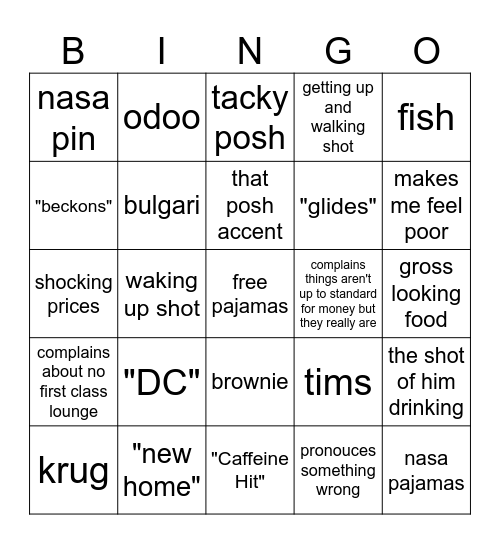 Trek Trendy Bingo Card