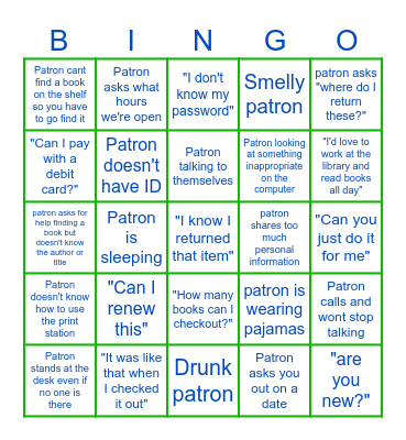 Library Bingo Card