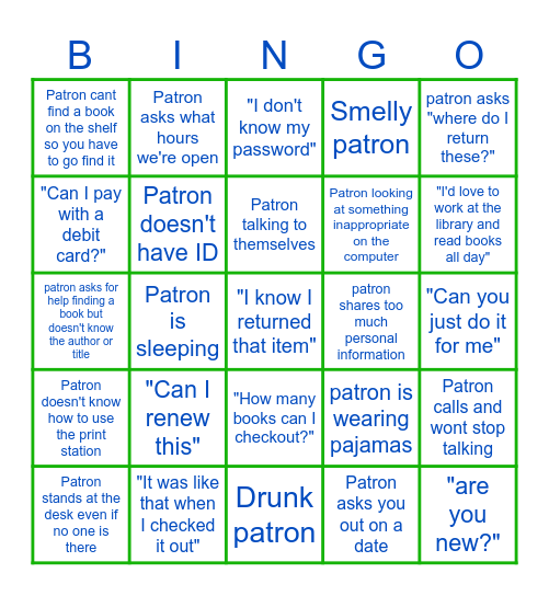 Library Bingo Card