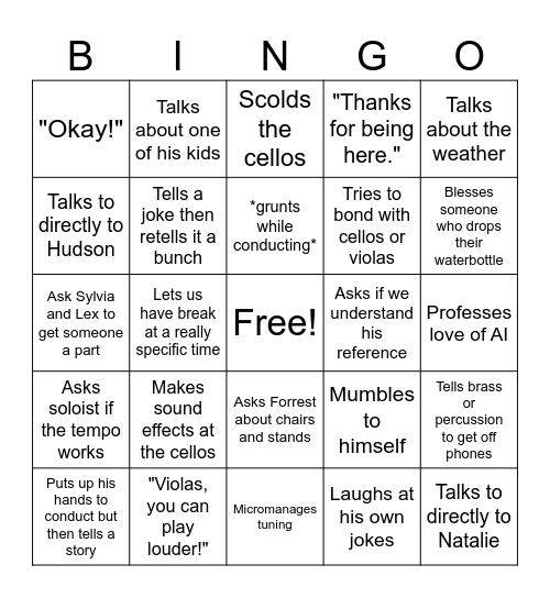 Dr. K Bingo Card