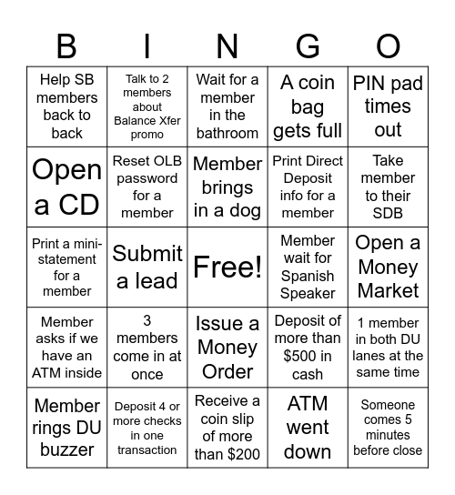 Burien Bingo Card