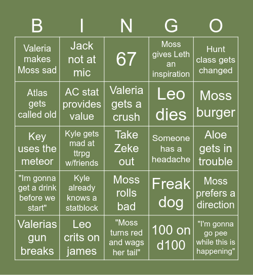 Boat campaign bingo Card