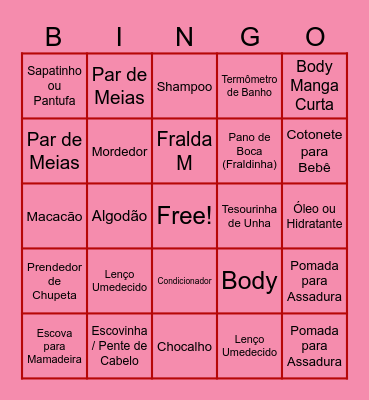 CHÁ DE FRALDA DA ANINHA Bingo Card
