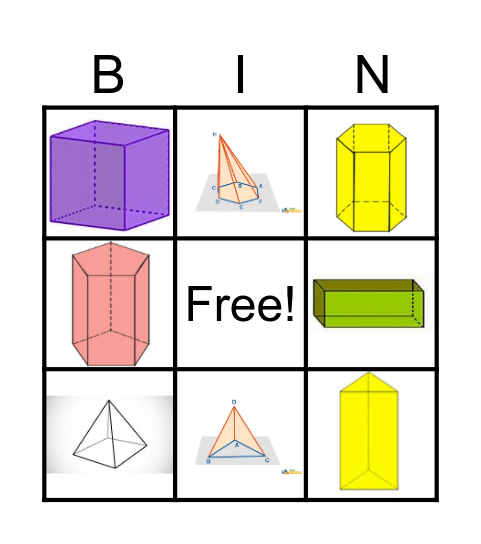 Formas e Sólidos Geométricos Bingo Card