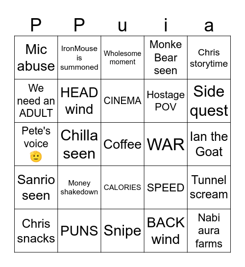 Day 13 Bingo Card