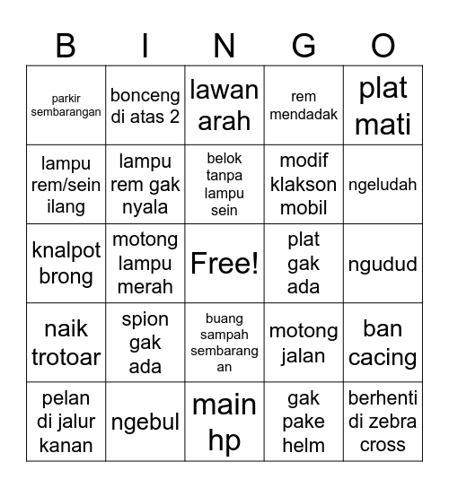 pemotor konoha Bingo Card