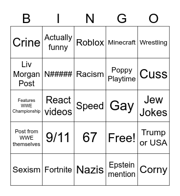 InstaGram scrolling Bingo Card