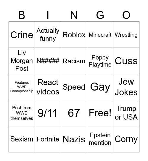 InstaGram scrolling Bingo Card