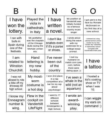 Pediatric Psychology BINGO! Bingo Card