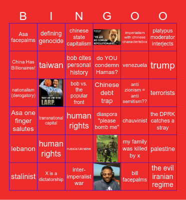 Imperalism Bingo Card