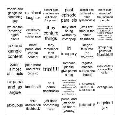 tadc ep 9 bingo Card