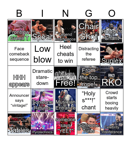 Wrestlemania 42 Bingo Card