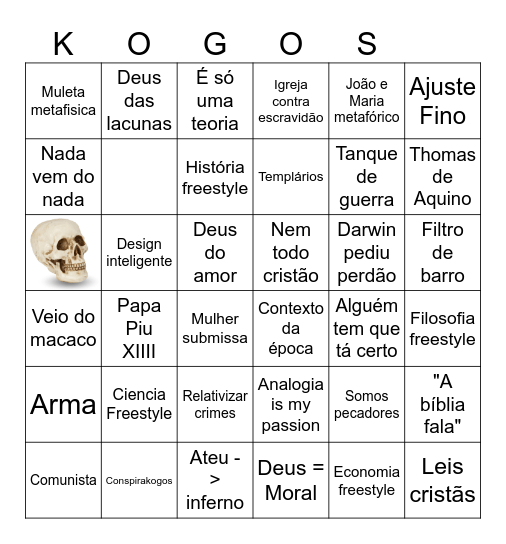 Crente Bingo Card