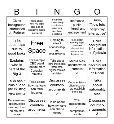 2026 ISP Bingo Card