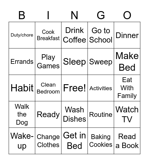 American Sign Language Bingo Card