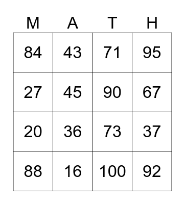 Addition and Subtraction Bingo - Grade 2 Bingo Card