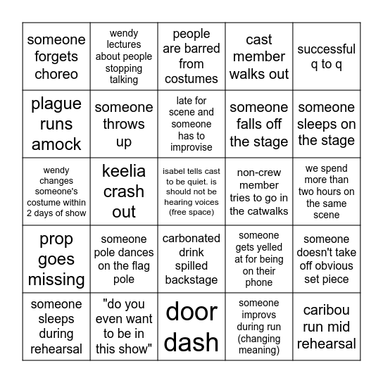 music man tech week bingo Card