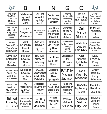 MUSIC! MUSIC! MUSIC! Bingo Card
